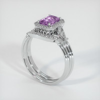 1.00 Ct. Sapphire Ring, 18K White Gold 2