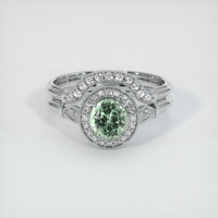 1.00 Ct. Sapphire Ring, 18K White Gold 1