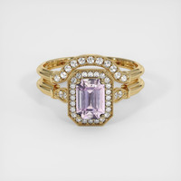 1.11 Ct. Purplish Pink Sapphire Ring, 14K Yellow Gold 1