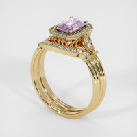 1.11 Ct. Purplish Pink Sapphire Ring, 14K Yellow Gold 2