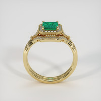 0.92 Ct. Emerald Ring, 18K Yellow Gold 3