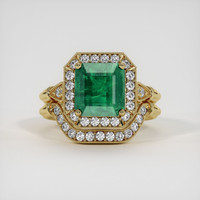 2.70 Ct. Emerald Ring, 18K Yellow Gold 1