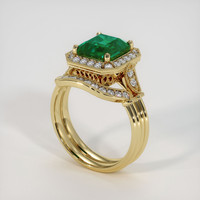 2.70 Ct. Emerald Ring, 18K Yellow Gold 2