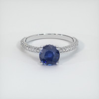 1.89 Ct. Blue Sapphire Ring, Platinum 950 1