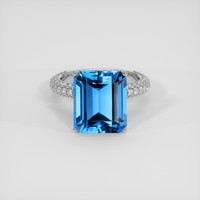 7.72 Ct. Swiss Blue Topaz Ring, Platinum 950 1