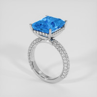 7.72 Ct. Swiss Blue Topaz Ring, Platinum 950 2