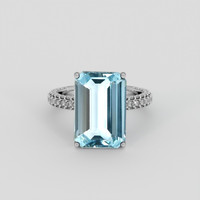 4.98 Ct. Blue Aquamarine Ring, Platinum 950 1