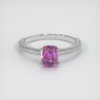 1.29 Ct. Purplish Pink Sapphire Ring, Platinum 950 1
