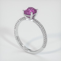 1.29 Ct. Purplish Pink Sapphire Ring, Platinum 950 2