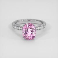 4.25 Ct. Pink Sapphire Ring, Platinum 950 1