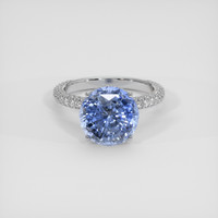 7.20 Ct. Blue Sapphire Ring, Platinum 950 1