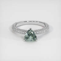 1.07 Ct. Green Sapphire Ring, Platinum 950 1