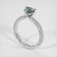 1.07 Ct. Green Sapphire Ring, Platinum 950 2