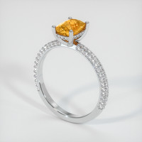 1.29 Ct. Yellowish Orange Sapphire Ring, Platinum 950 2