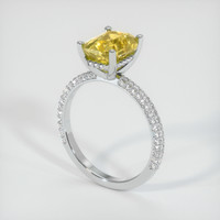 3.05 Ct. Yellow Sapphire Ring, Platinum 950 2
