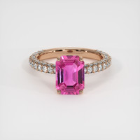 2.18 Ct. Pink Sapphire Ring, 14K Rose Gold 1
