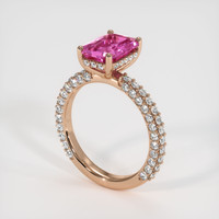 2.18 Ct. Pink Sapphire Ring, 14K Rose Gold 2