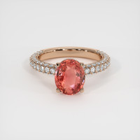 2.50 Ct. Padparadscha Sapphire Ring, 14K Rose Gold 1