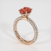 2.50 Ct. Padparadscha Sapphire Ring, 14K Rose Gold 2