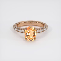 2.08 Ct. Peach Sapphire Ring, 14K Rose Gold 1