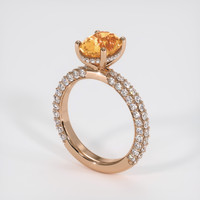2.08 Ct. Peach Sapphire Ring, 14K Rose Gold 2