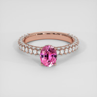 1.04 Ct. Pink Sapphire Ring, 14K Rose Gold 1