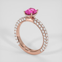 1.04 Ct. Pink Sapphire Ring, 14K Rose Gold 2