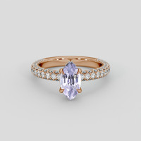 1.76 Ct. Purple Sapphire Ring, 14K Rose Gold 1