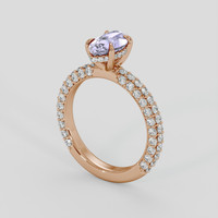 1.76 Ct. Purple Sapphire Ring, 14K Rose Gold 2
