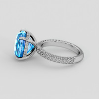 9.22 Ct. Swiss Blue Topaz Ring, 10K White Gold 4