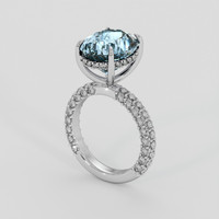 4.17 Ct. Blue Aquamarine Ring, 10K White Gold 2