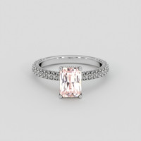 2.57 Ct. Peach Sapphire Ring, 10K White Gold 1
