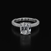 3.74 Ct. White Sapphire Ring, 10K White Gold 1