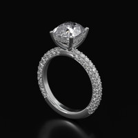 3.74 Ct. White Sapphire Ring, 10K White Gold 2
