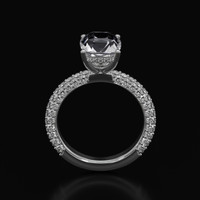 3.74 Ct. White Sapphire Ring, 10K White Gold 3