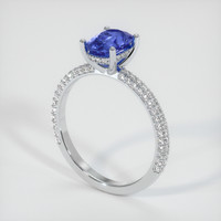 1.28 Ct. Sapphire Ring, 14K White Gold 2