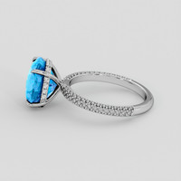 10.00 Ct. Swiss Blue Topaz Ring, 14K White Gold 4