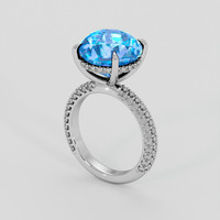 9.22 Ct. Swiss Blue Topaz Ring, 14K White Gold 2