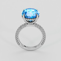 9.22 Ct. Swiss Blue Topaz Ring, 14K White Gold 3