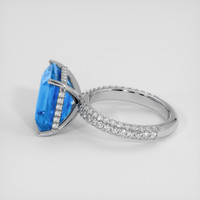 7.72 Ct. Swiss Blue Topaz Ring, 14K White Gold 4