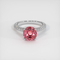 3.07 Ct. Padparadscha Sapphire Ring, 14K White Gold 1