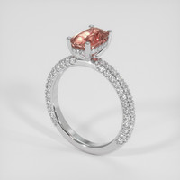 1.66 Ct. Padparadscha Sapphire Ring, 14K White Gold 2