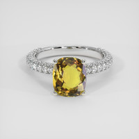 3.01 Ct. Yellowish Brown Sapphire Ring, 14K White Gold 1