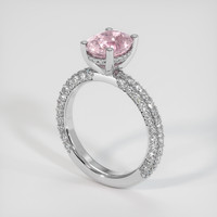 3.05 Ct. Pink Sapphire Ring, 14K White Gold 2