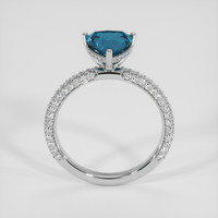 2.12 Ct. Greenish Blue Sapphire Ring, 14K White Gold 3