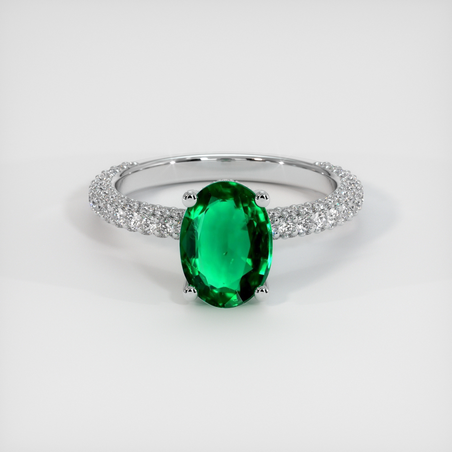 Emerald Ring 1.43 Ct. 18K White Gold | The Natural Emerald Company