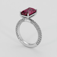 3.39 Ct. Reddish Pink Garnet Ring, 18K White Gold 2