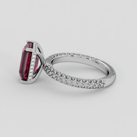 3.39 Ct. Reddish Pink Garnet Ring, 18K White Gold 4