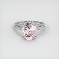 4.41 Ct. Pink Sapphire Ring, 18K White Gold 1