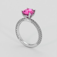 3.09 Ct. Pink Sapphire Ring, 18K White Gold 2